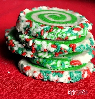 Christmas recipe colorful swirl cookies